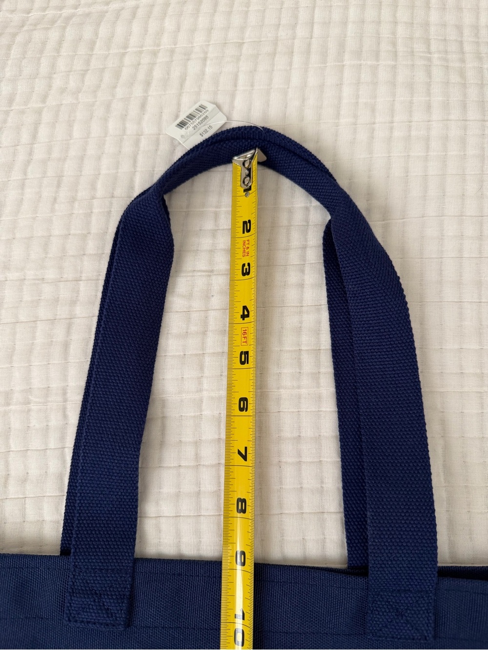 Bath & Body Works Navy Blue Gingham Trim Tote - Picture 5 of 7